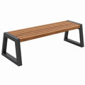 Ławka ogrodowa 180 x 40 x 45 cm z drewna i metalu brązowo-czarna industrialna